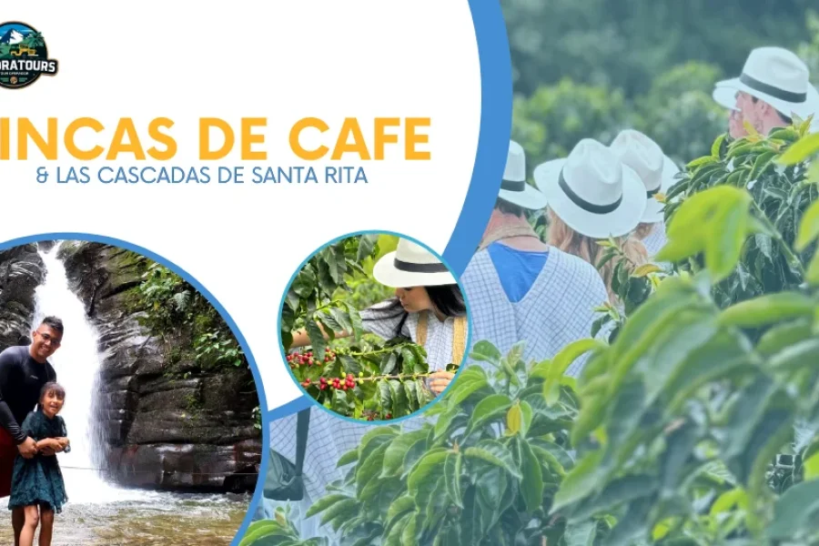 Fincas de cafe, rio Quindio y cascadas de Santa rita